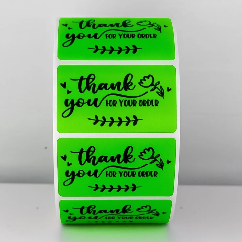 💖 Thank You For Your Order Stickers | Pack of 100 | 2x1 Inch | Small Business
